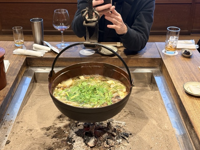 囲炉裏のジビエ鍋